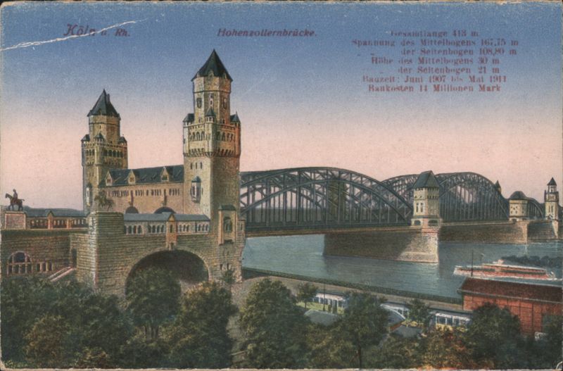 Hohenzollernbrücke Köln a. Rh. & Bridge Statistics Germany