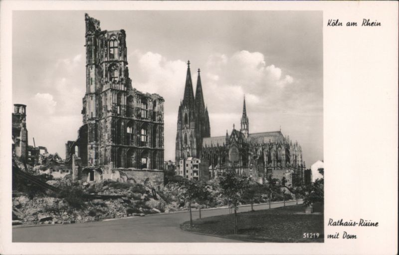 Cologne Rathaus Ruin with Dom, Köln am Rhein Germany