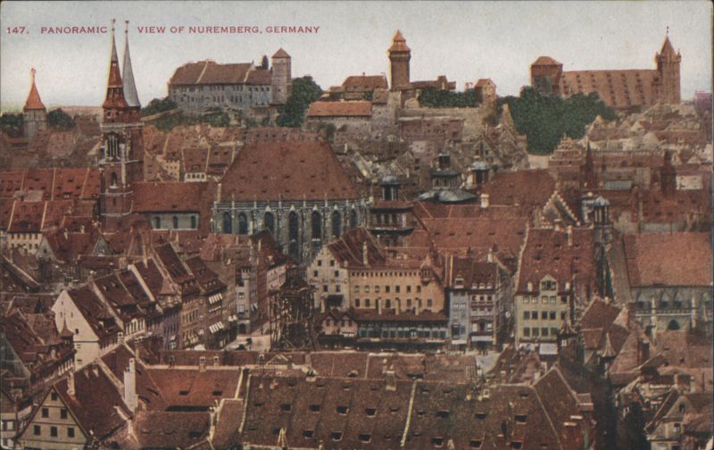 Panoramic View of Nuremberg - Medieval Architecture Germany