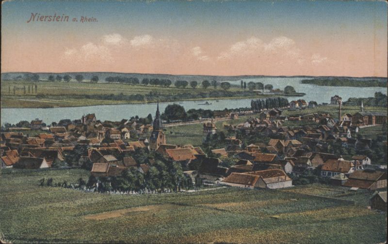Nierstein on the Rhine River Panoramic View Germany