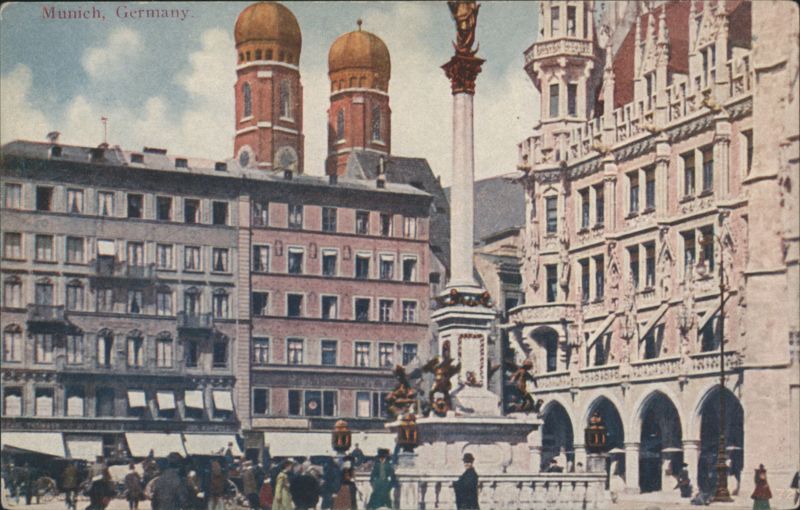 Munich City View, Frauenkirche Towers, Mariensäule Germany