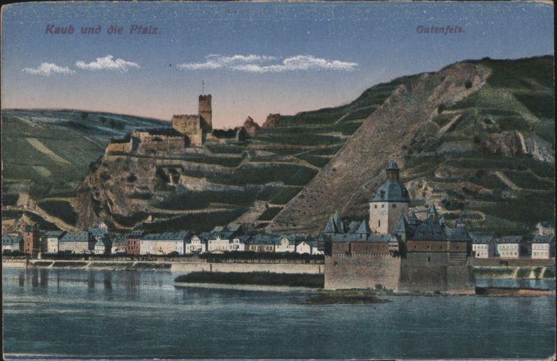Kaub, Gutenfels Castle, Pfalzgrafenstein, Rhine River Germany