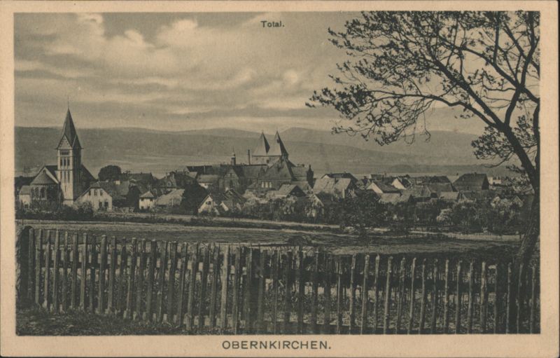 Obernkirchen Panoramic View with Church Steeple Germany