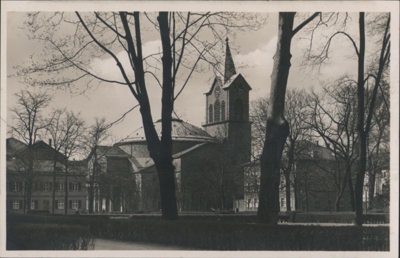 Karlsruhe St. Stephanskirche Church Winter Trees Germany