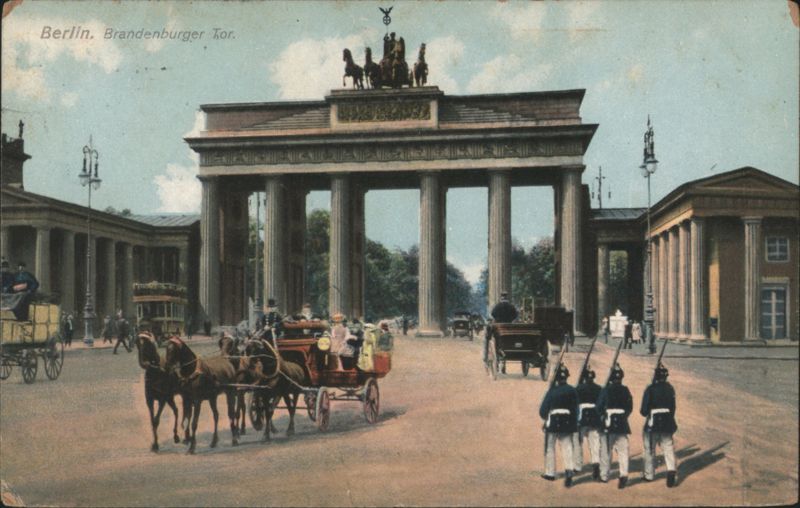 Brandenburg Gate, Berlin with Soldiers & Carriages Germany