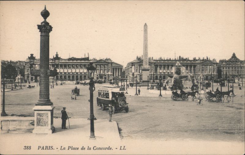 Place de la Concorde, Paris - Obelisk, Fountain, Motorbus France
