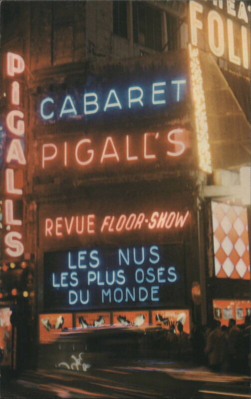 Pigall's Cabaret Neon Signs, Revue Floor-Show, Paris France