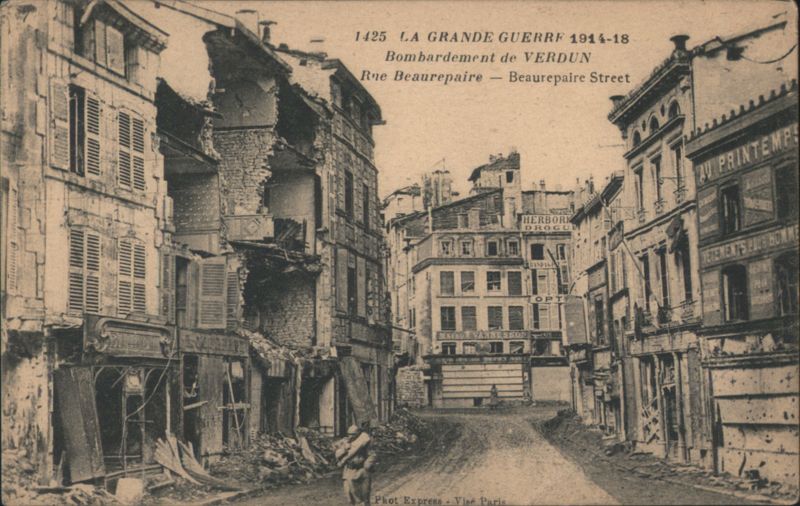 Bombardment of Verdun, Rue Beaurepaire - WWI France
