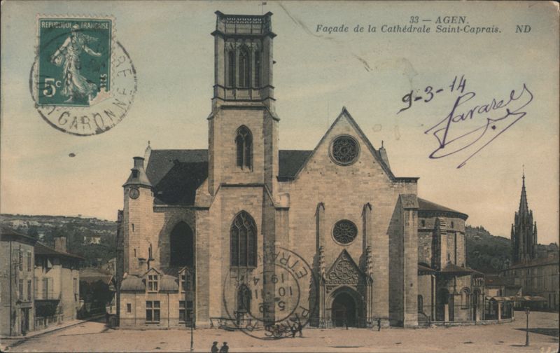 Cathédrale Saint-Caprais Façade, Agen France