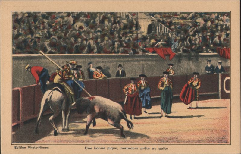 Bullfight Picador, Matadors, Une bonne pique, Nimes France