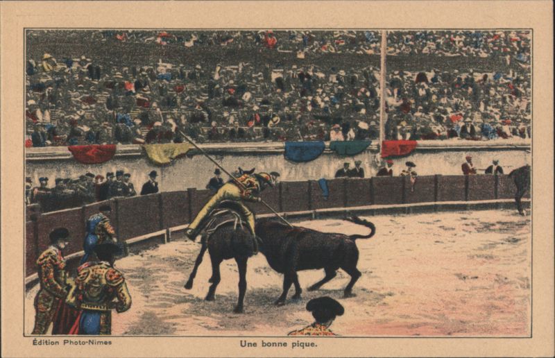 Bullfight Picador on Horseback - Nimes France