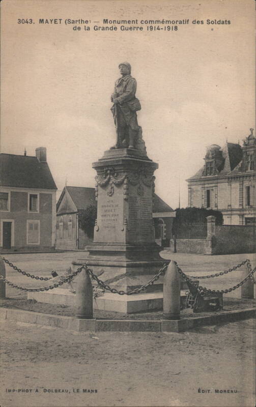 Mayet (Sarthe) WWI War Memorial, Grande Guerre 1914-1918 France