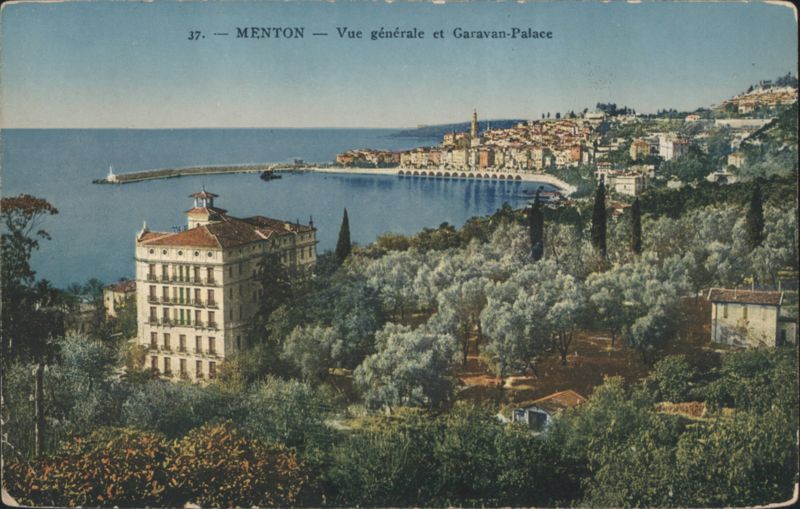 Menton General View and Garavan-Palace France