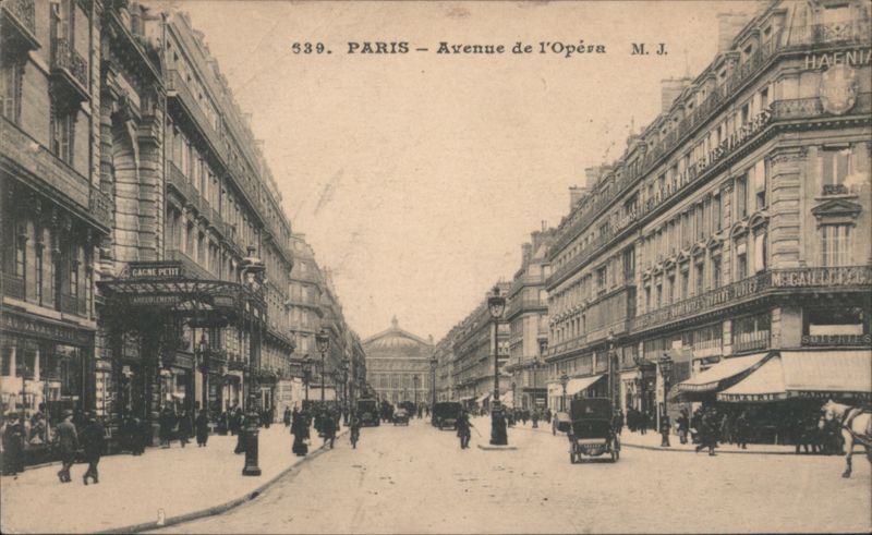 Paris - Avenue de l'Opéra with Opera House in Distance France