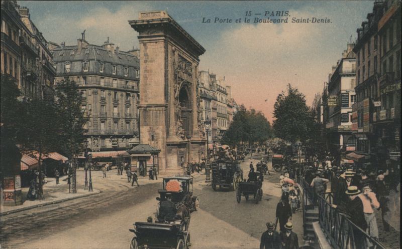 Porte Saint-Denis & Boulevard Saint-Denis, Paris France
