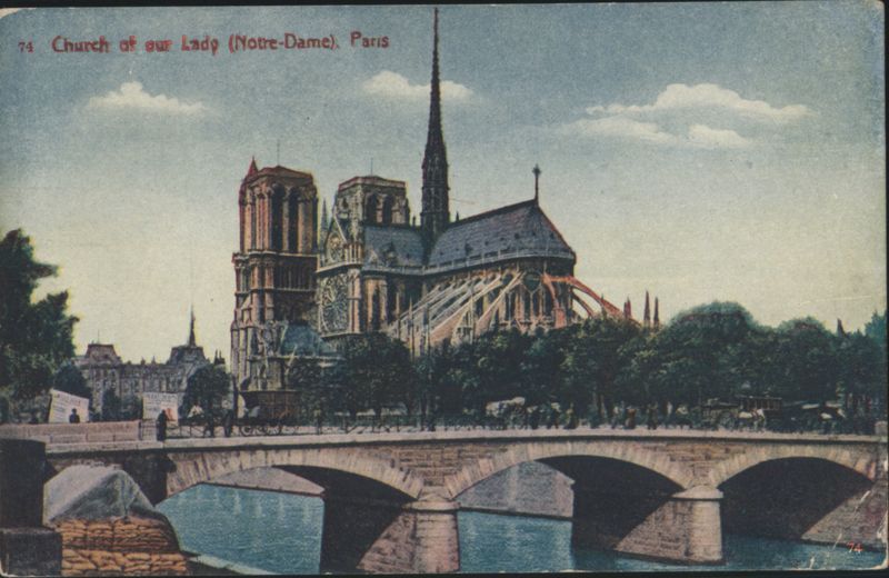 Notre-Dame Cathedral, Paris, France, with Bridge