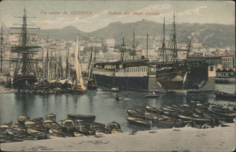 Un saluto da GENOVA, Veduta dal Molo Vecchio Genoa Italy
