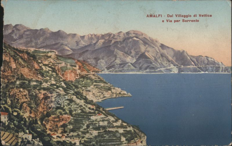 Amalfi Coast from Vettica Village, Road to Sorrento Italy