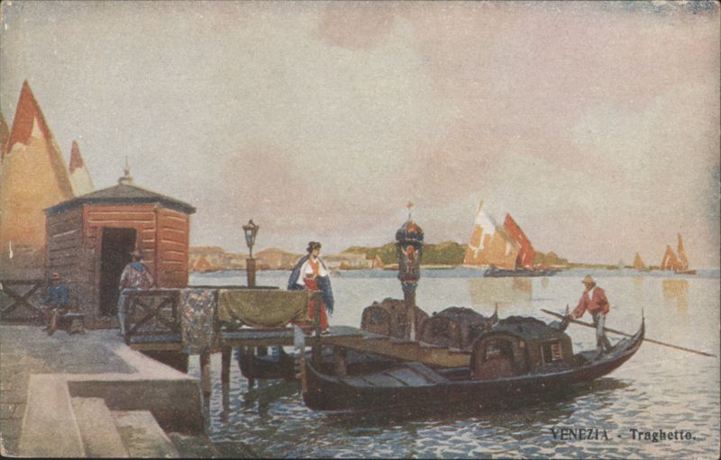 Venice Gondola Ferry Crossing - Traghetto Venezia Italy