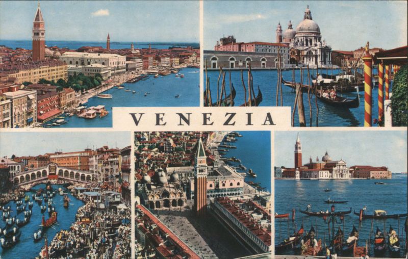 Venezia Multi-View Grand Canal Gondolas Venice Italy