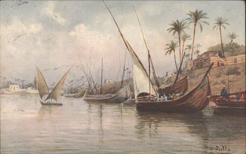 Egyptian Feluccas on Nile River F. Zulle Africa