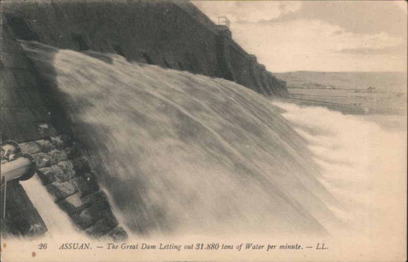 Assuan Great Dam Releasing 31,880 Tons Water Per Minute Egypt