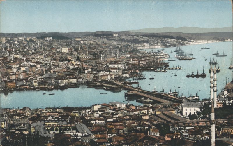 Panoramic View of the Port, Constantinople Turkey E. F. Rochat