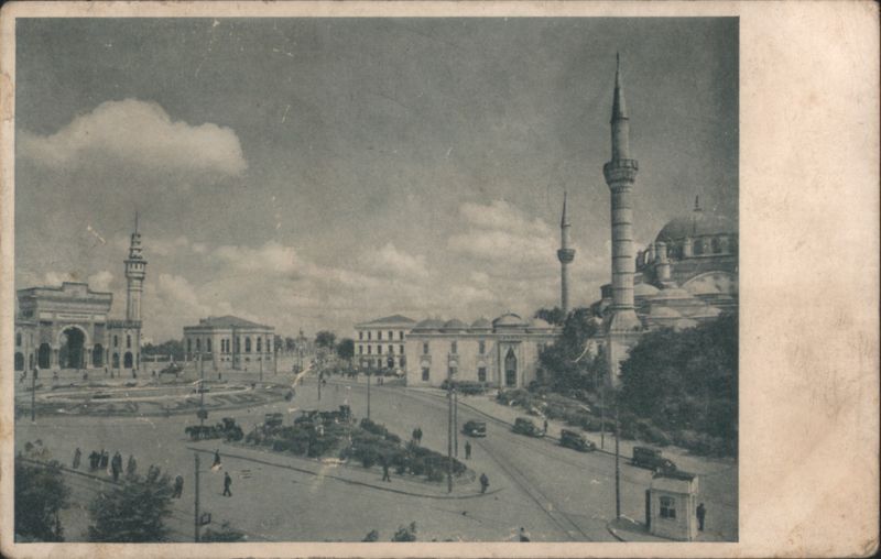 University Place, Istanbul with Mosque and Archway Turkey