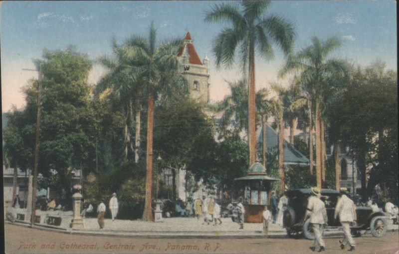 Park and Cathedral, Centrale Ave., Panama