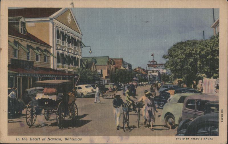 Bay Street Nassau Bahamas Horse Carriages & Cars Freddie Maura