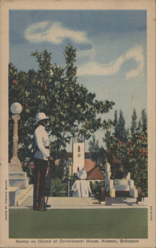 Sentry on Guard at Government House, Nassau Bahamas