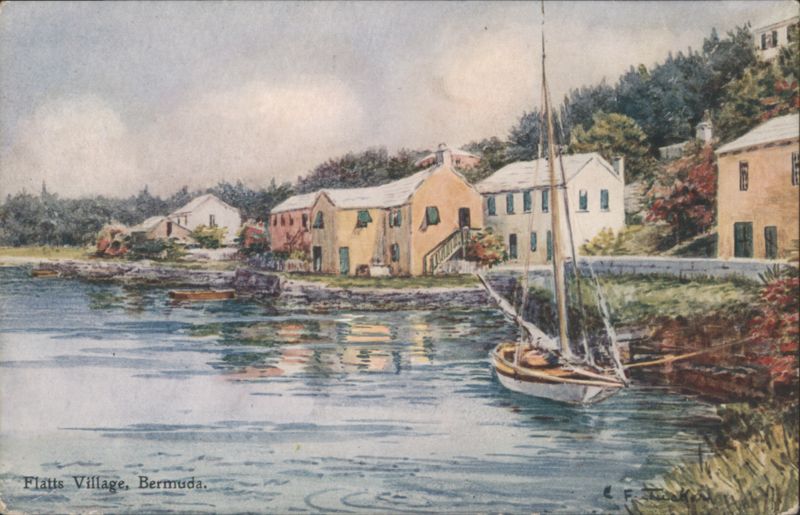Flatts Village, Bermuda Sailboat Scene C. F. Tucker
