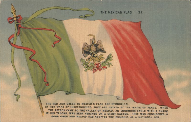 Mexican Flag with Eagle & Snake Insignia, Symbolism Mexico