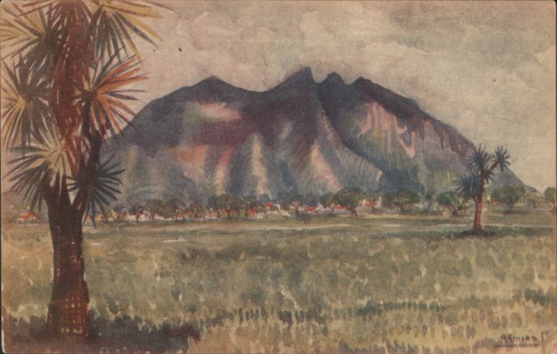 El Cerro de la Silla Watercolor Painting, Monterrey Mexico