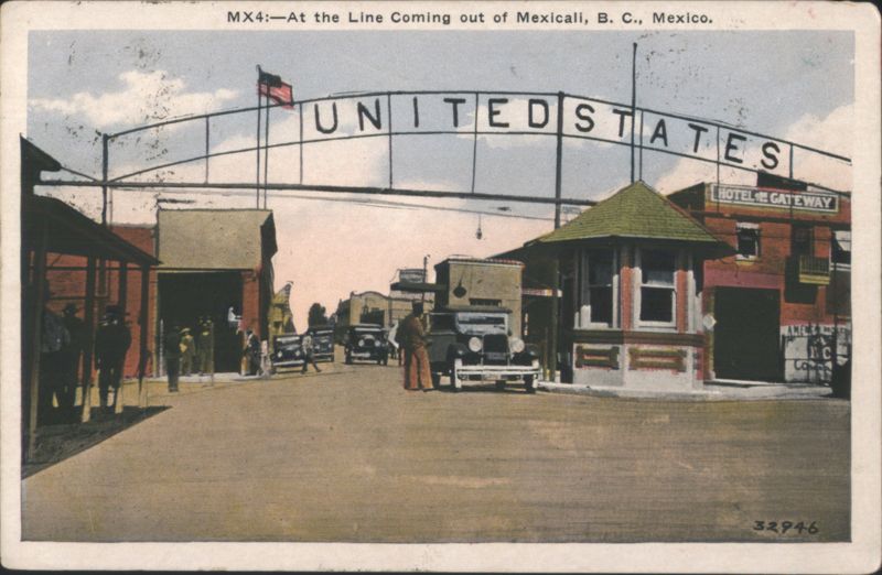 Mexicali, Mexico Border Crossing Archway to United States