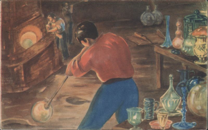Mexican Glass Blowers at Work, Finished Products Mexico