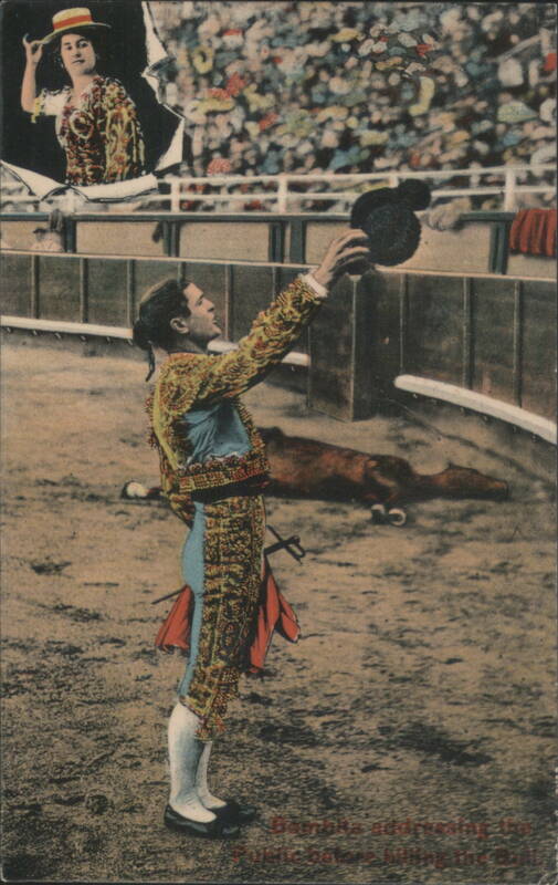 Esposita Addressing Public, Bullfighter in Bullring Mexico