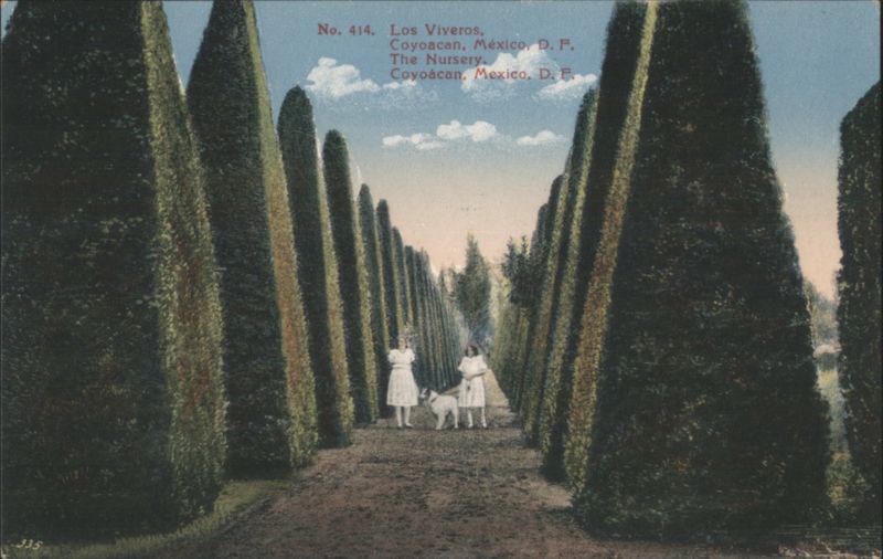 Los Viveros, Coyoacan - The Nursery with Women & Dog Mexico