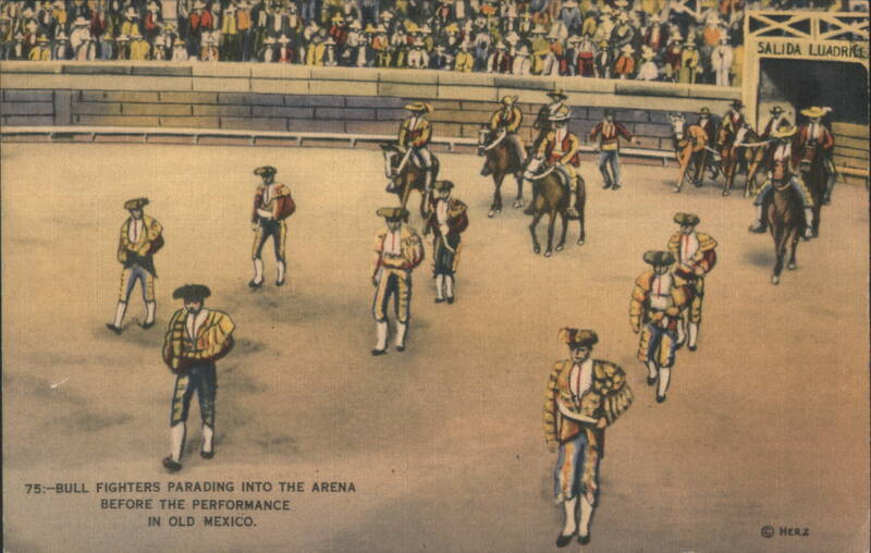 Bull Fighters Parading into Arena, Old Mexico