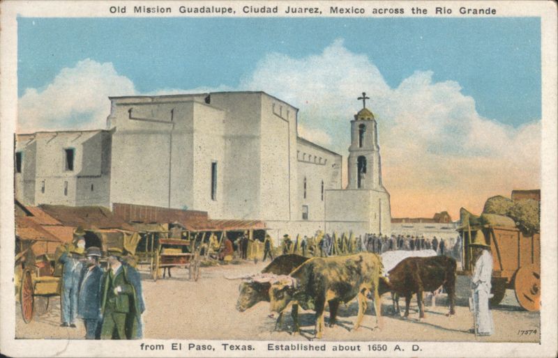 Old Mission Guadalupe, Ciudad Juarez, Mexico across Rio Grande