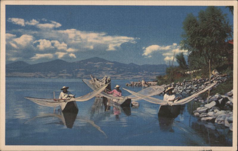 Native Fishermen, Butterfly Nets, Lake Patzcuaro, Mexico