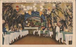 The Cavern Cafe Interior, Stage and Dining Area Postcard