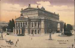 Opernhaus, Frankfurt am Main, Germany - L. Klement Aquarell Postcard
