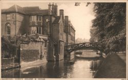 Queen's College and Bridge, Cambridge Postcard