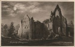 Dryburgh Abbey from E. with Moon Postcard