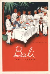 Bali Restaurant Amsterdam Rijsttafel Scene Jan Lavies Art Postcard