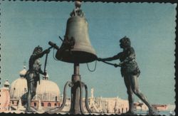 Venice Clock Tower Moors Striking Bell Postcard