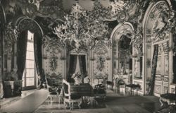 Schloss Herrenchiemsee Dining Room, Ornate Chandelier Postcard