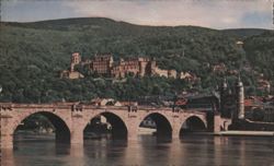 Heidelberg Old Bridge & Castle - Alte Neckarbrücke Schloss Postcard