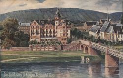 Hotel zu den 3 Königen, Berncastel-Cues, Mosel River Postcard